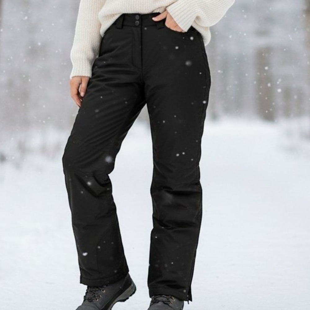Hill Toppers Womens Vintage Black Insulated Snow Ski Pants Size Small High Rise